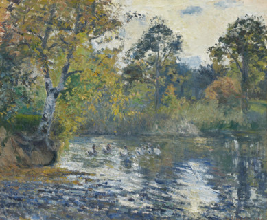 L'Étang de Montfoucault, 1874. Creator: Camille Pissarro.