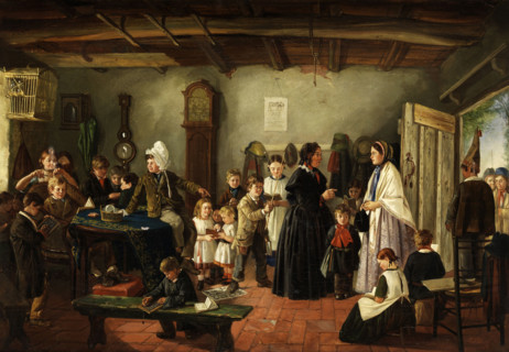 The visit to the classroom, 1859. Creator: Charles Hunt.