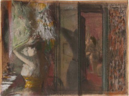 Loge d'actrices (Actresses in Their Dressing Rooms), c1885. Creator: Edgar Degas.
