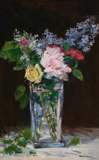 Vase of flowers, roses and lilacs, 1882. Creator: Edouard Manet.