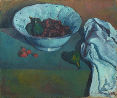 Still life with cherries and figs, 1887. Creator: Emile Bernard.