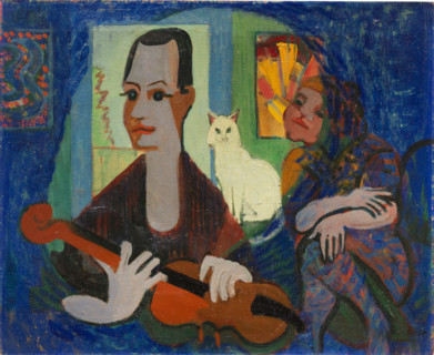 Homage to Klee (Portrait of Paul Klee and his wife), 1935-1936. Creator: Ernst Kirchner.