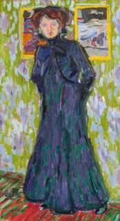 Doris Standing (Standing Lady in a Black Dress, Doris with a Ruff), 1906. Creator: Ernst Kirchner.
