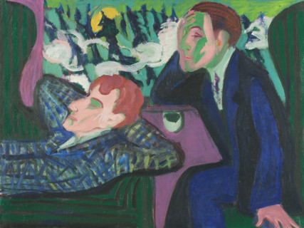 In the Train (Albert Müller and Kirchner), 1925-1926. Creator: Ernst Kirchner.