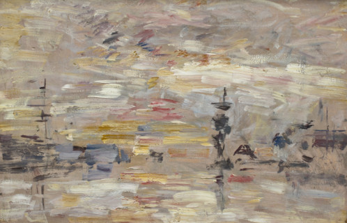 Étude de ciel sur le bassin du Commerce au Havre, c1890-1895. Creator: Eugene Louis Boudin.