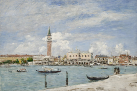 St. Mark's Square in Venice seen from San Giorgio Maggiore, 1895. Creator: Eugene Louis Boudin.