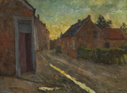 Village street after a thunderstorm, 1895. Creator: Evrard Larock.