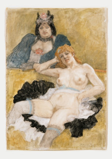 The Two Friends, 1870s-1880s. Creator: Félicien Rops.