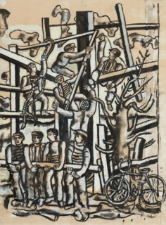 Les Constructeurs au vélo, 1950. Creator: Fernand Leger.