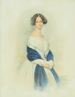 Portrait of Archduchess Maria Theresa of Austria-Este (1817-1886, Countess of Chambord, 1847. Creator: Franz Eybl.