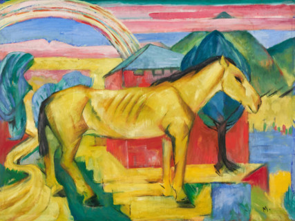 The Long Yellow Horse, 1913. Creator: Franz Marc.