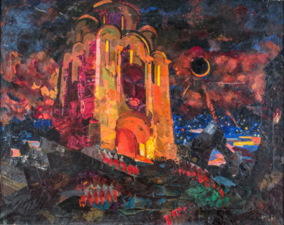 Prologue. Stage design for the opera Prince Igor by A. Borodin, 1934. Creator: Fyodor Fyodorovsky.