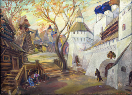 Stage design for the opera The Tsar's Bride by N. Rimsky-Korsakov, 1931. Creator: Fyodor Fyodorovsky.