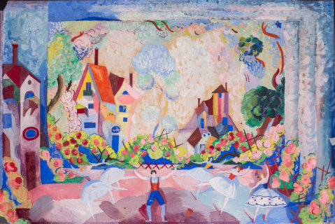 Stage design for the ballet La Fille mal gardée (The Wayward Daughter) by Pierre-Antoine... 1923. Creator: Fyodor Fyodorovsky.