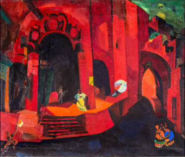 Stage design for the opera Carmen by G. Bizet, 1922. Creator: Fyodor Fyodorovsky.