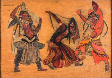 Polovtsian Maidens. Costume design for the opera Prince Igor by A. Borodin, 1934. Creator: Fyodor Fyodorovsky.