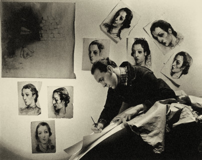 Portrait of Pavel Tchelitchew in his studio in New York, 1942. Creator: George Platt Lynes.