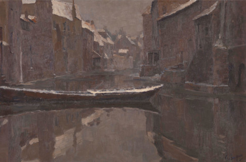 Old Canal at Ghent in Winter. Creator: Georges Buysse.