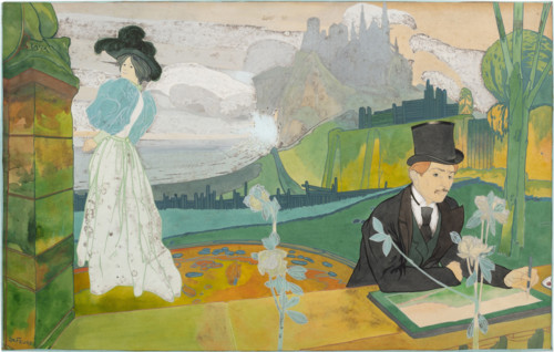 The Artist and His Model, Early 1900s. Creator: Georges de Feure.