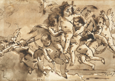Cupids in flight. Creator: Giovanni Domenico Tiepolo.