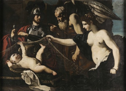 Chronos Admonishes Eros in Presence of Venus and Mars, c1625. Creator: Guercino.