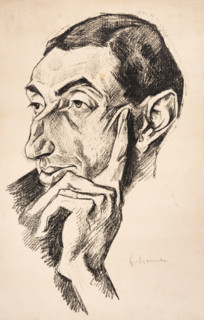 Portrait of Alfred Flechtheim (1878-1937), 1919. Creator: Heinrich Nauen.