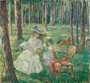 Madame Lamberjack et sa fille Loulou dans un parc, 1905. Creator: Henri Baptiste Lebasque.