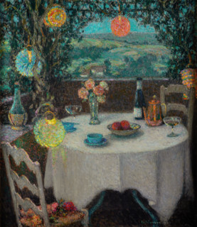 The Table under the Arbor (La table sous la tonnelle), 1932. Creator: Henri Eugene Le Sidaner.