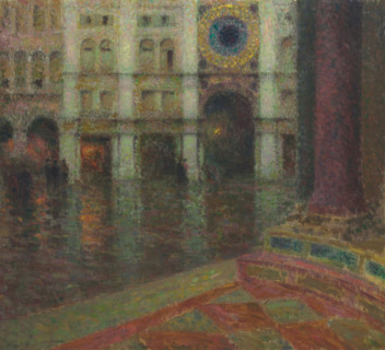 The clock in St. Mark's Square, 1906. Creator: Henri Eugene Le Sidaner.
