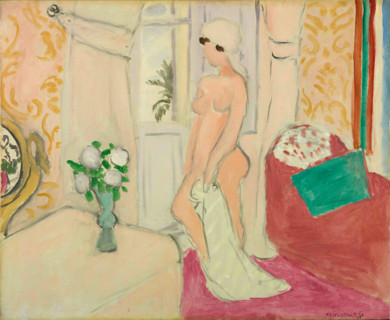 La jeune fille et le vase de fleur (ou Le nu rose), c1920. Creator: Henri Matisse.