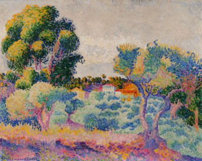 Eucalyptus and olive trees, 1907. Creator: Henri-Edmond Cross.