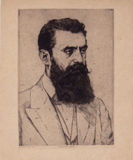 Portrait of Theodor Herzl (1860-1904), 1920s. Creator: Hermann Struck.