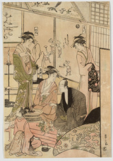 The Courtesans Miyagawa, Matsukaze, Kisegawa. Creator: Hosoda Eishi.