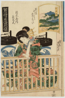 From the series "Fifty-three Pairings in the Yoshiwara", 1821-1822. Creator: Ikeda Eisen.