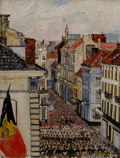 Music in the Vlaanderenstraat, 1891. Creator: James Ensor.