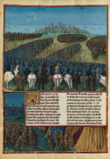 The Siege of Tunis. From "Les Passages d'outremer" by Sébastien Mamerot, 1474. Creator: Jean Colombe.