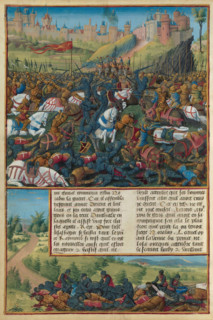 The Battle of Inab. From "Les Passages d'outremer" by Sébastien Mamerot, 1474. Creator: Jean Colombe.