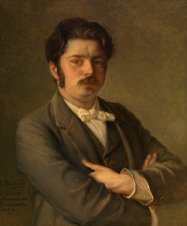 Portrait of the composer Albert de Vleeshouwer (1863-1913), 1889. Creator: Jean Francois Portaels.