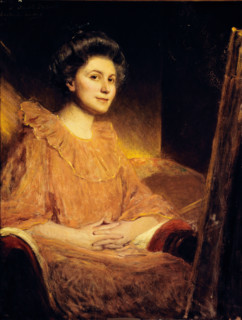 Portrait of the Painter Angèle Delasalle (1867-1938), c1900. Creator: Jean Joseph Benjamin Constant.