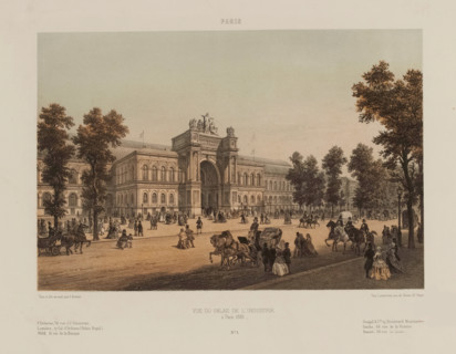 Vue du Palais de l'Industrie, à Paris 1855 Creator: Jean-Baptiste Arnout.