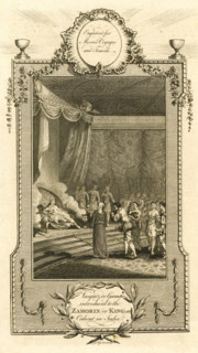Vasco Da Gama welcomed by the Zamorin of Calicut, 1700. Creator: John Hamilton Moore.