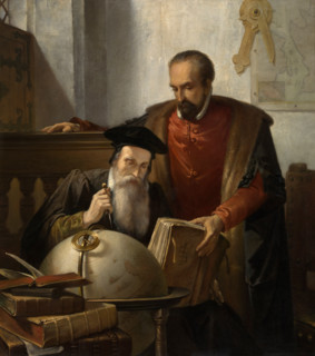 Gerhard Mercator and Abraham Ortelius, 1870. Creator: Joseph Bellemans.