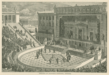 The Theatre of Dionysus in Athens (reconstructed based on the latest excavations), 1896. Creator: Joseph Buhlmann.
