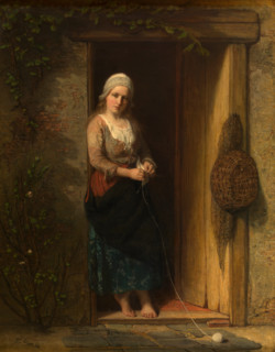 Ida, the Fisherman's Daughter at the Doorway, c1851. Creator: Jozef Israels.
