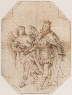 King Ferdinand III the Saint guided by the Angel during the siege of Seville. Creator: Juan de Valdés Leal.