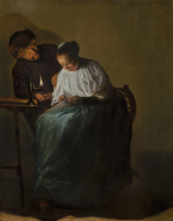 Man Offering Money to a Young Woman, 1631. Creator: Judith Leyster.