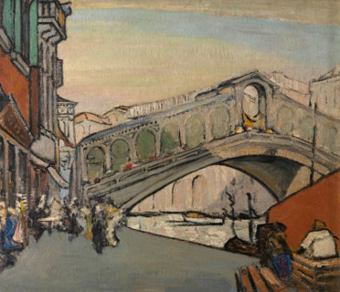 The Rialto Bridge in Venice, 1913. Creator: Jules Schmalzigaug.