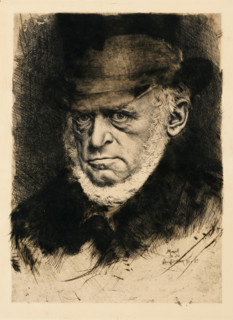 Portrait of Adolph von Menzel, 1885. Creator: Karl Stauffer-Bern.