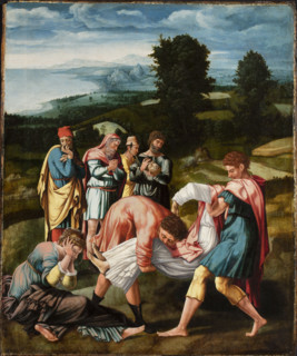 Burial of Saint Denis. Altarpiece of the church of Saint-Denis in Liège, c1533. Creator: Lambert Lombard.