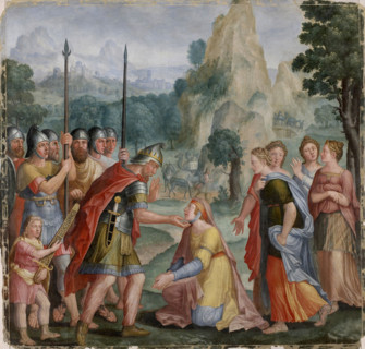 David and Abigail. From the Cycle "The Virtuous Women" (Les Femmes vertueuses), c1547. Creator: Lambert Lombard.